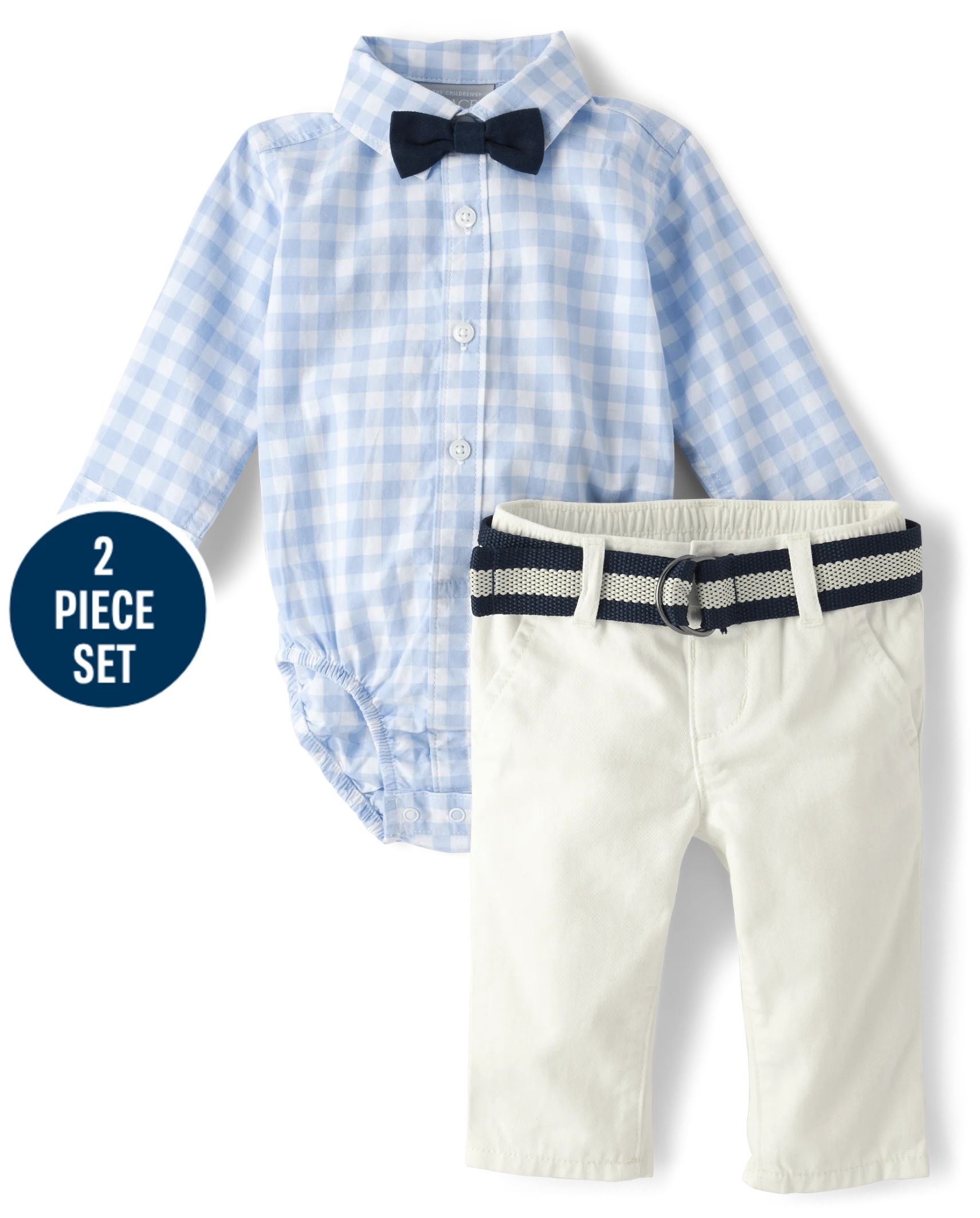 Baby Boys Dad And Me Gingham Poplin 2-Piece Outfit Set - whirlwind | The Children's Place