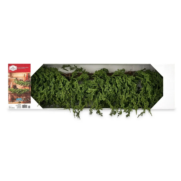Holiday Time Greener Christmas Garland, 6 Foot | Walmart (US)