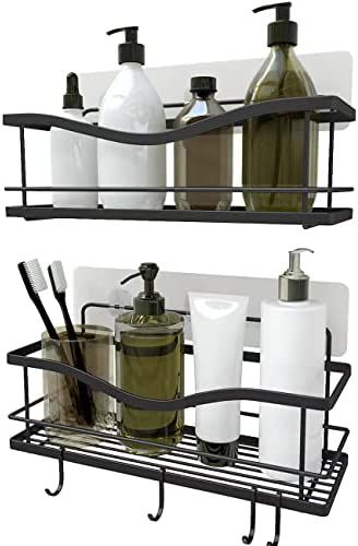 KINCMAX Shower Caddy Bathroom Shelf, No Drilling Traceless Adhesive Bathroom Storage Organizer, S... | Amazon (US)