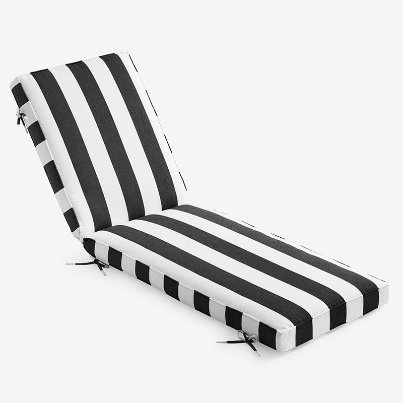 Sunbrella® Chaise Lounge Cushion - Black/White, Standard, 75 in. x 23 in. x 3 in. | The Company Stor | The Company Store