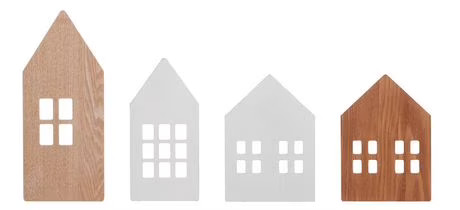 Christmas 4 Pieces 9.5in Wood Village Decor, Christmas 4 Pieces Wood Village Decor | Walmart (CA)