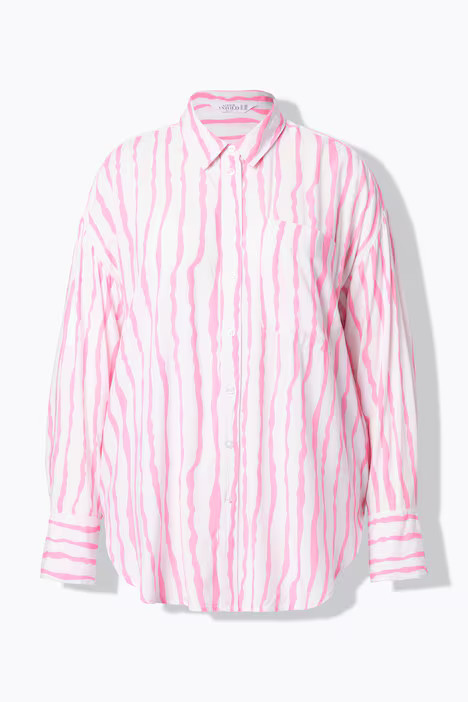 Hemdbluse, oversized, Streifen | Ulla Popken DE