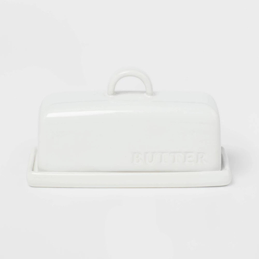 Stoneware Hand Lettered Butter Dish - Threshold | Target