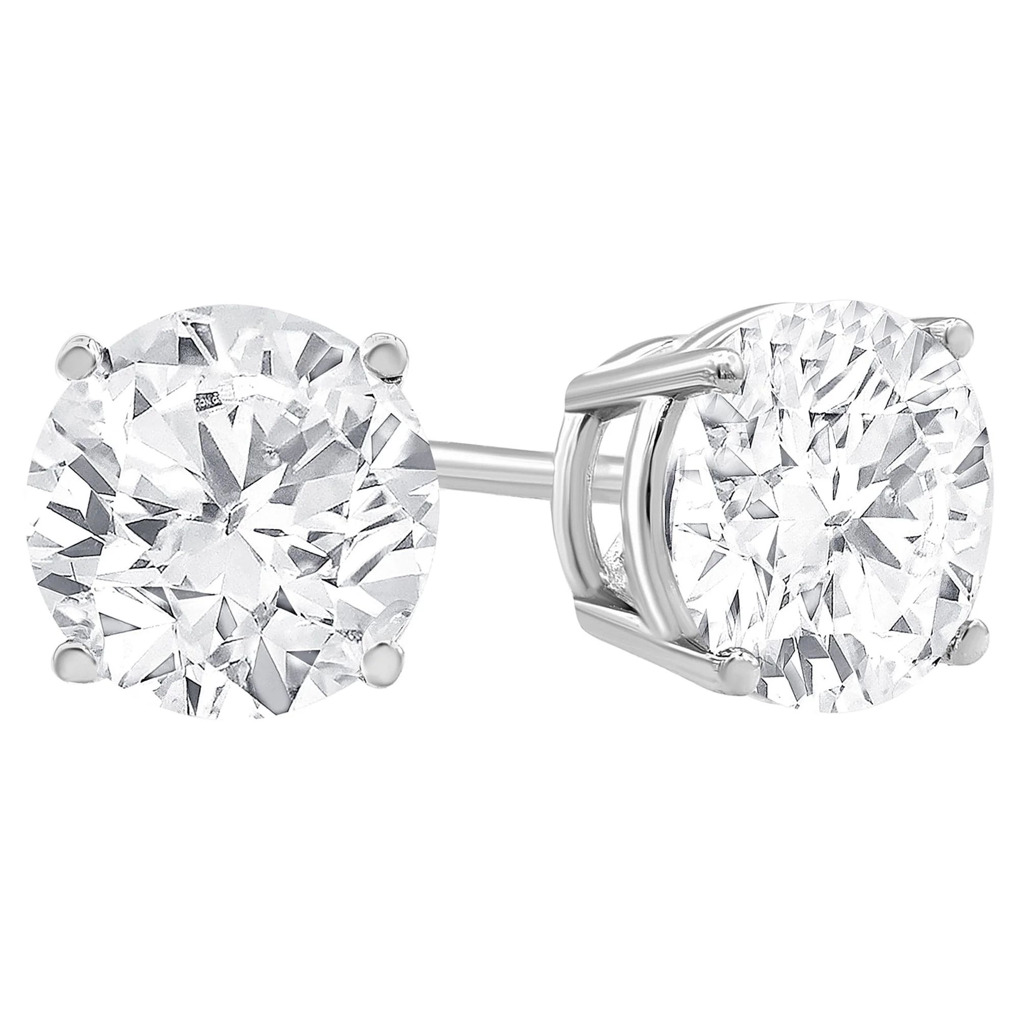 Brilliance Fine Jewelry 0.25 Carat T.W. Diamond Stud Earring in 14K White Gold, (I-J, I2-I3) | Walmart (US)