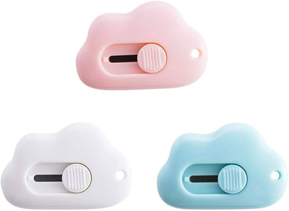 QAQE Mini Cloud Portable Box Cutter,Retractable Utility Knife, DIY Small Retractable Paper Knife,... | Amazon (US)