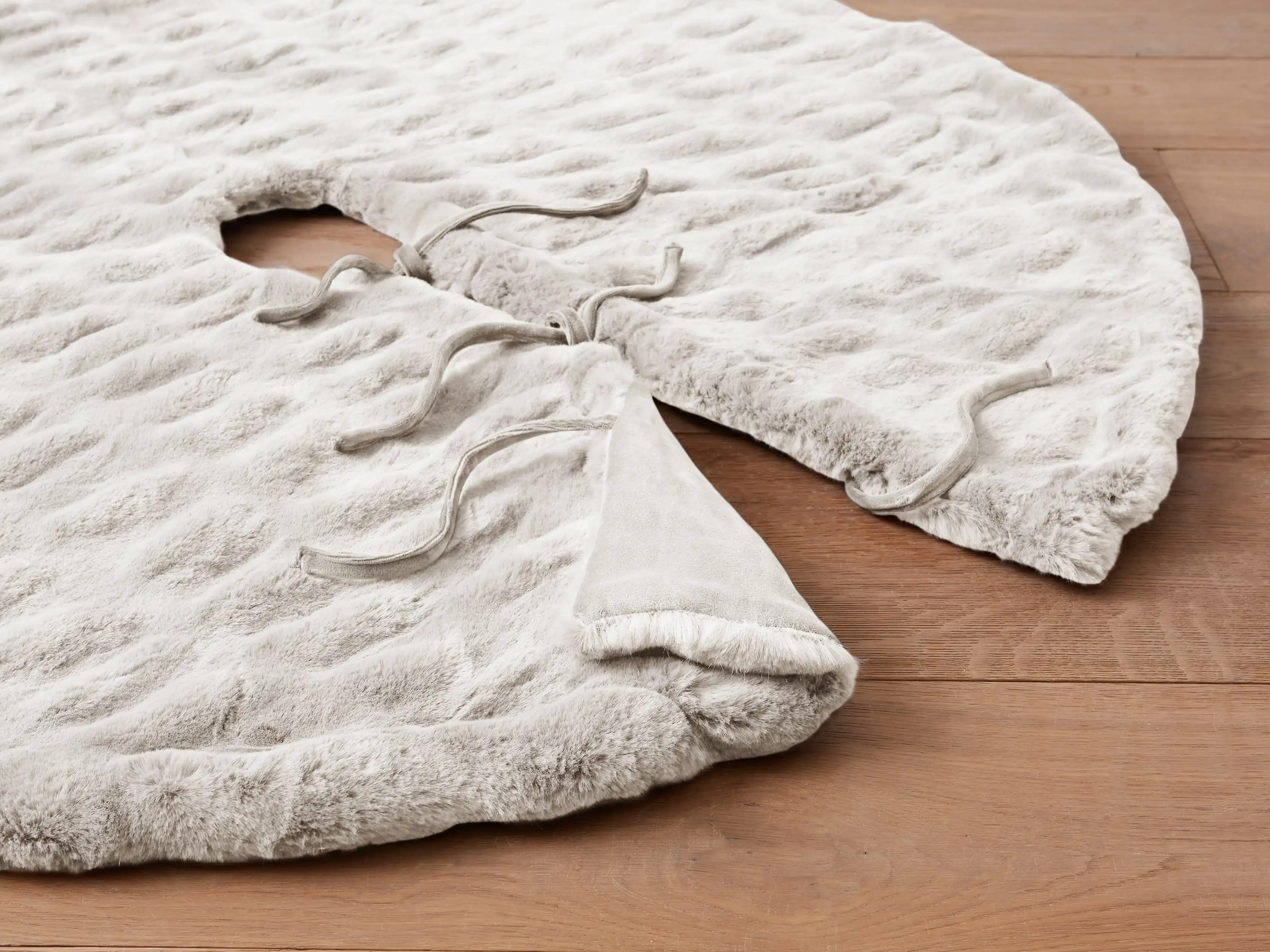 Faux Fur Ruched Tree Skirt | Arhaus