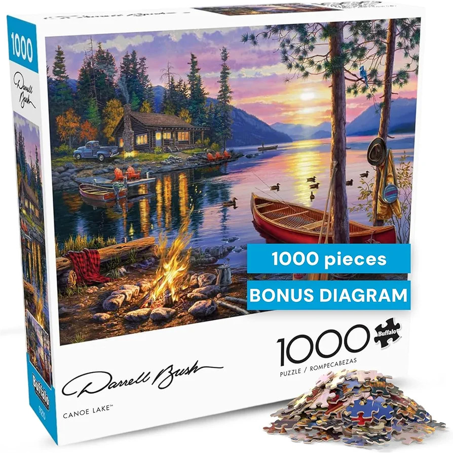 Buffalo Games - Canoe Lake 1000 Piece Puzzle for Adults - Jigsaw Puzzles – Darrell Bush Cabin S... | Amazon (US)