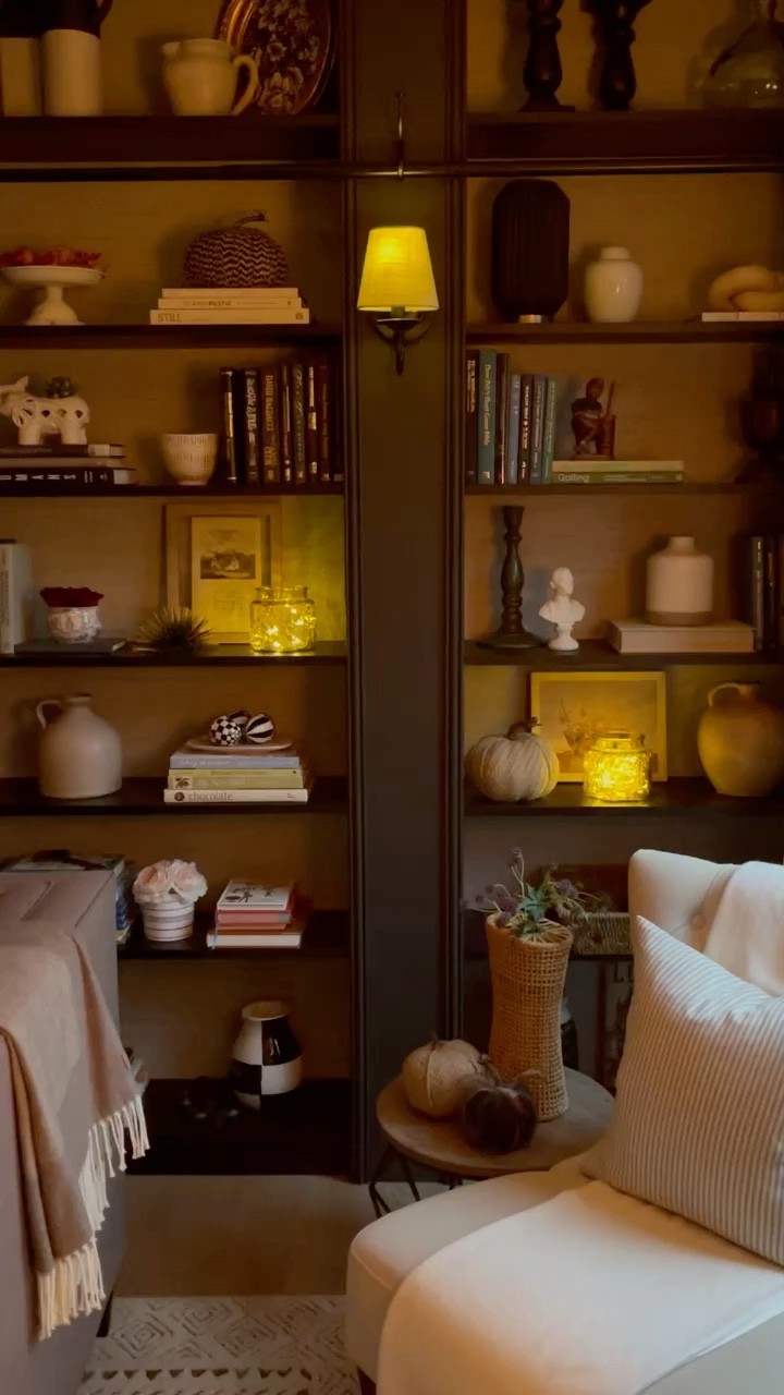 Fairy lights with remote in sconces and glass vases. Home decor ideas, Halloween decor, cozy decor, decorating on a budget

#LTKHalloween #LTKhome #LTKstyletip