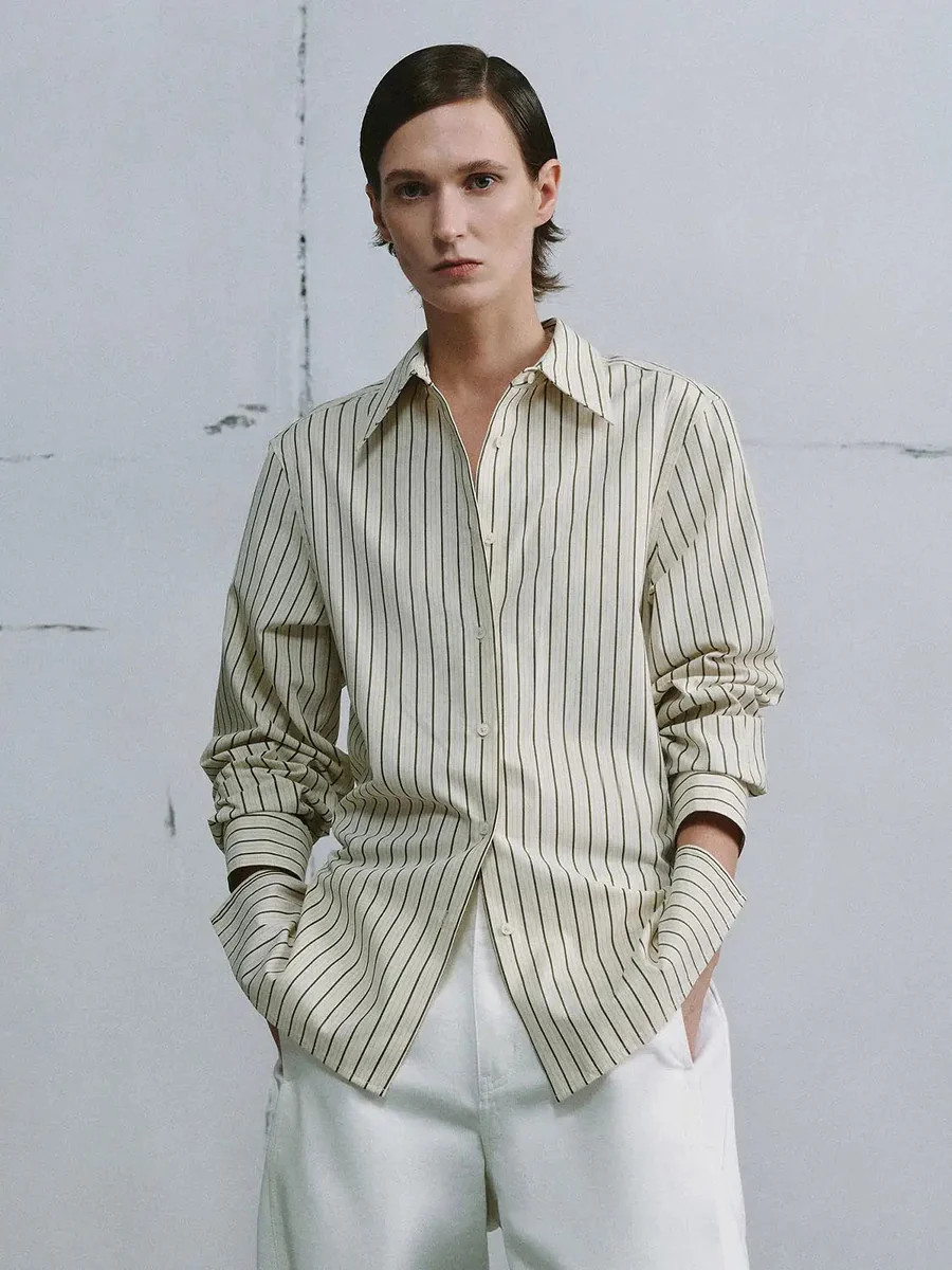 Contrast Striped Loose-Fit Shirts | Urban Revivo
