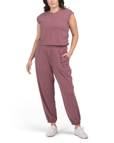 2pc Super Soft Jersey Top And Joggers Set for Women | Polyester/Spandex/Cotton | Marshalls