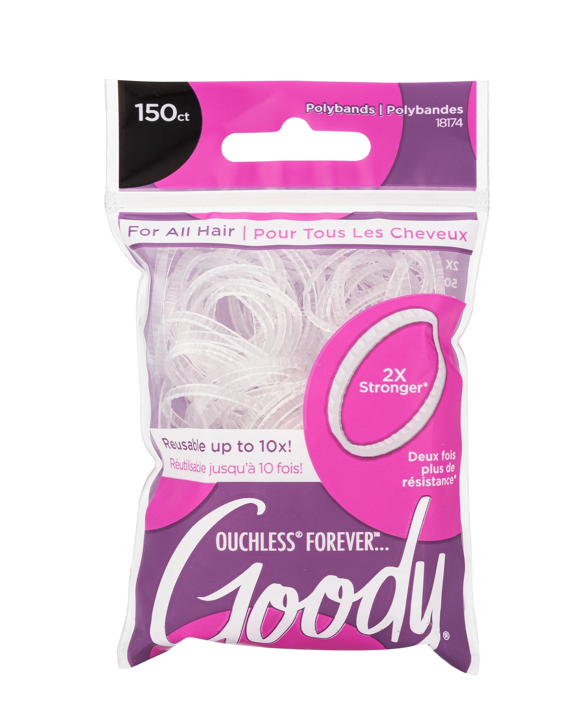 Goody?? Ouchless?? Forever??? Clear Polybands, 150 CT | Walmart (US)