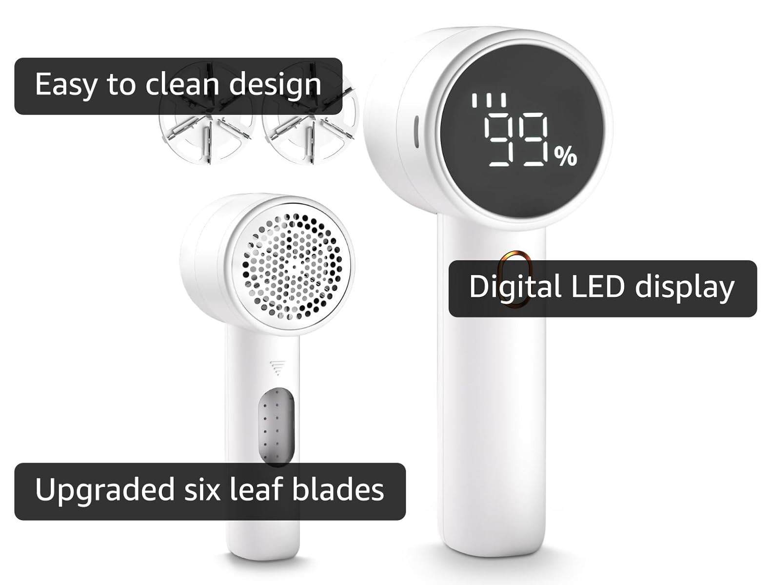 Fabric Shaver, Lint Remover Rechargeable, Electric Portable Sweater Defuzzer with 3 Speeds, 6 Lea... | Amazon (US)