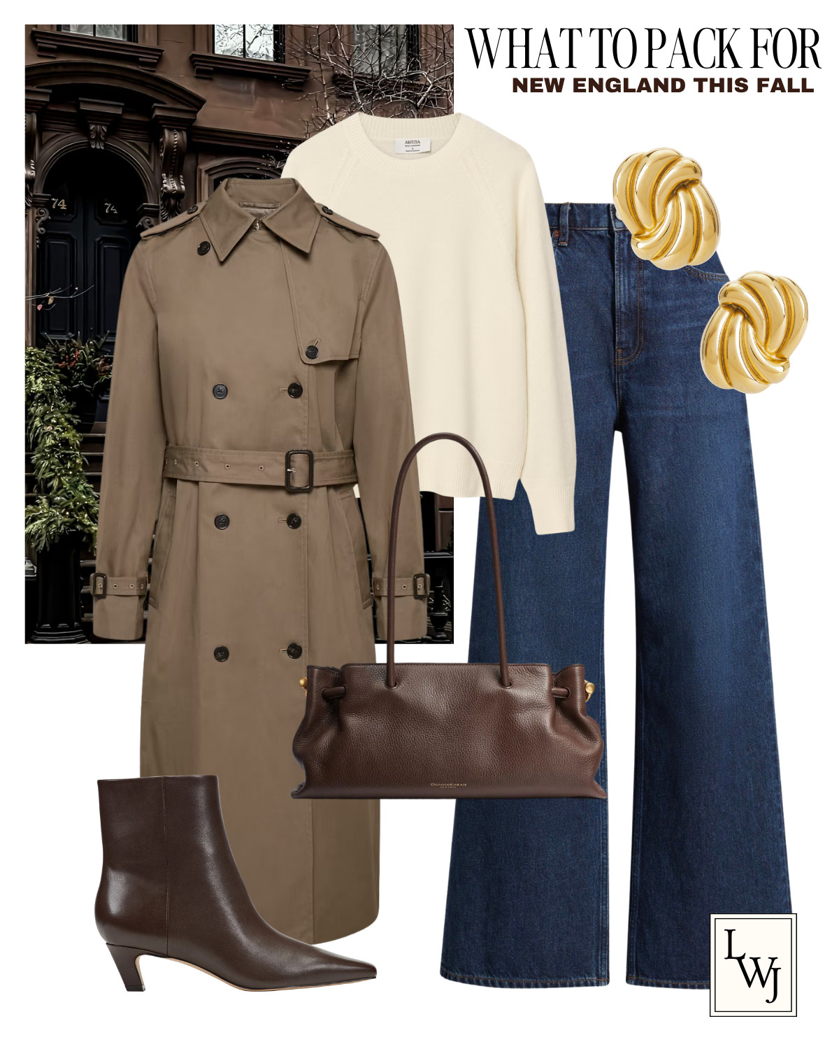 what to pack for new england this fall 

fall style / fall outfits / east coast / style over 30 / elevated style / preppy style / dark blue wide leg jeans / aritzia trench coat / cashmere sweater / marc fisher kitten heel booties / chocolate brown leather purse

#LTKootd #LTKSeasonal #LTKTravel