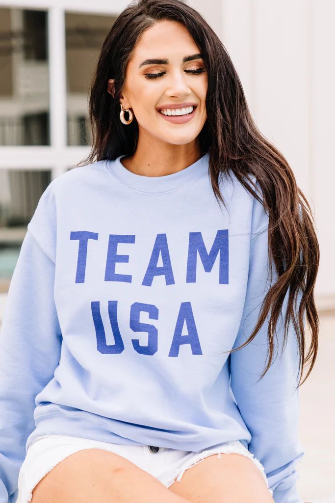 Team USA Baby Blue Graphic Sweatshirt | The Mint Julep Boutique