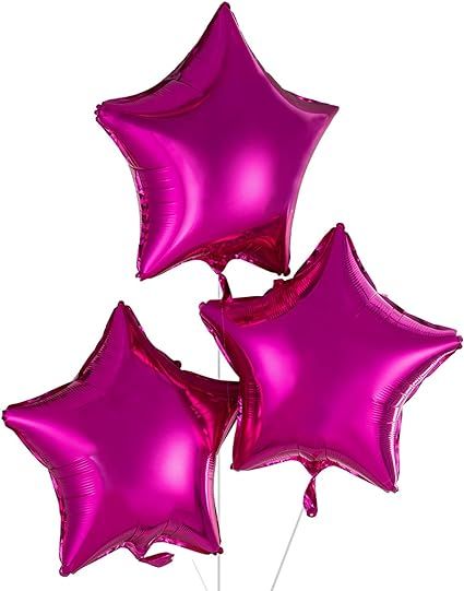 18 Inch Hot Pink Star Mylar Balloons Helium Balloons Foil Party Balloons for Baby Shower Wedding ... | Amazon (US)