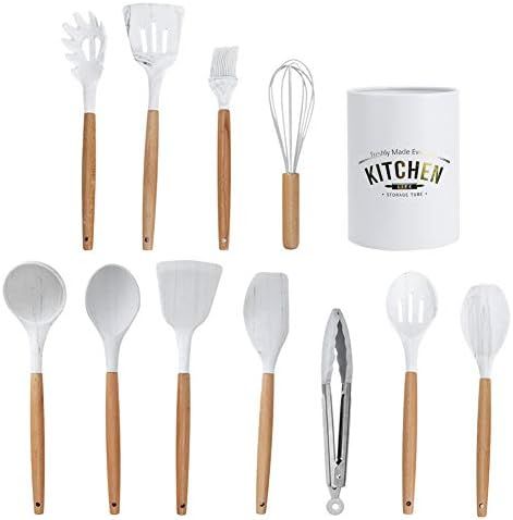 Silicone Kitchen Utensiles Set, 12pcs Silicone Cooking Utensils Set Non-Stick Cooking Utensils wi... | Amazon (UK)