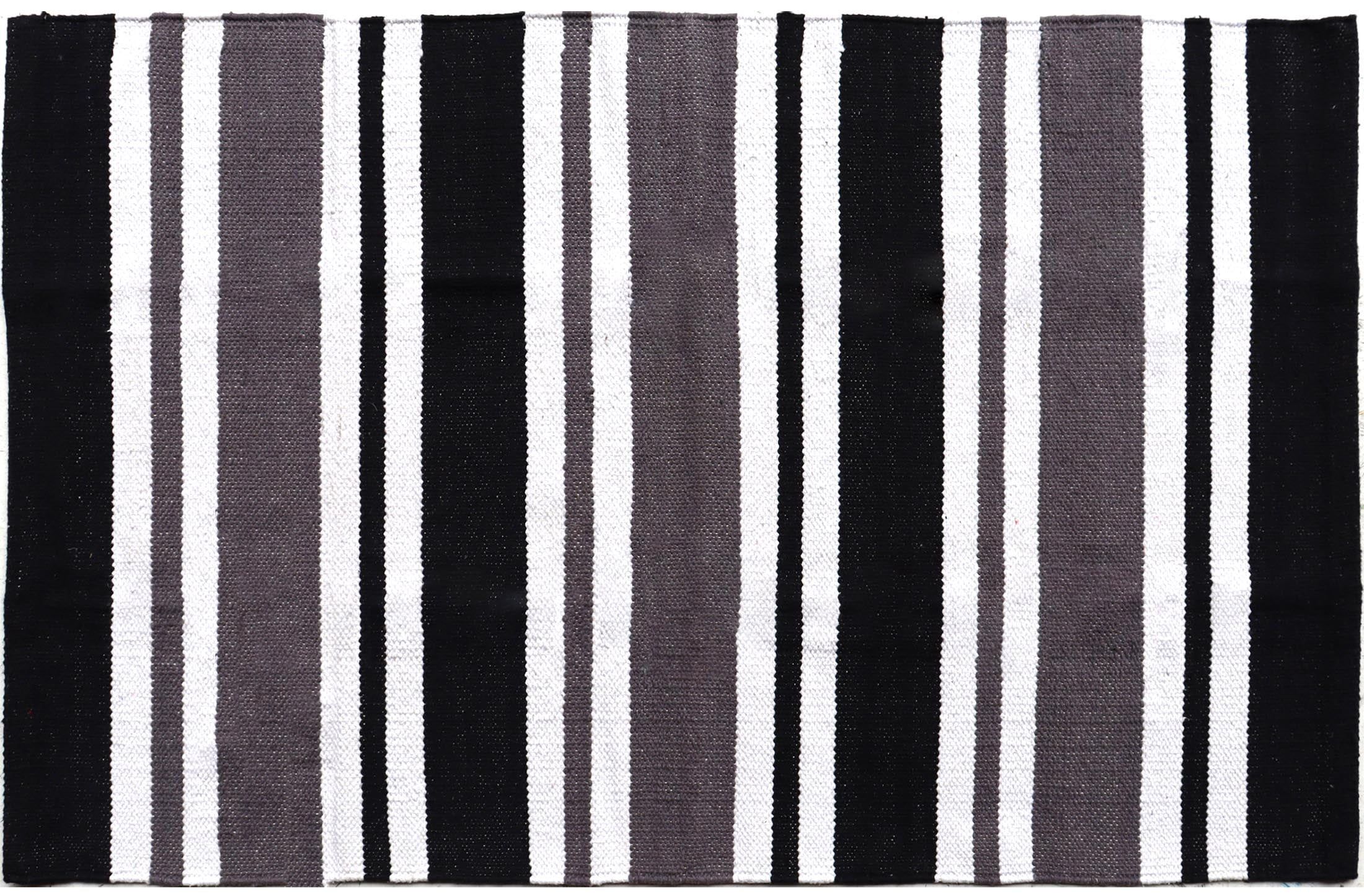 Halloween Stripe Black & White Outdoor Entryway Cotton Mat, 26 in x 38 in, by Way To Celebrate | Walmart (US)