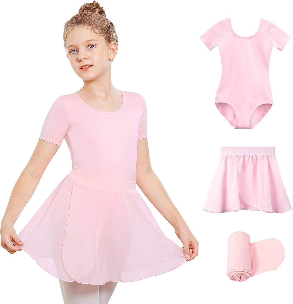 Stelle Girls Ballet Leotards Toddler Dance Outfit Combo with Pull on Skirt and Tights (Toddler/Li... | Amazon (US)