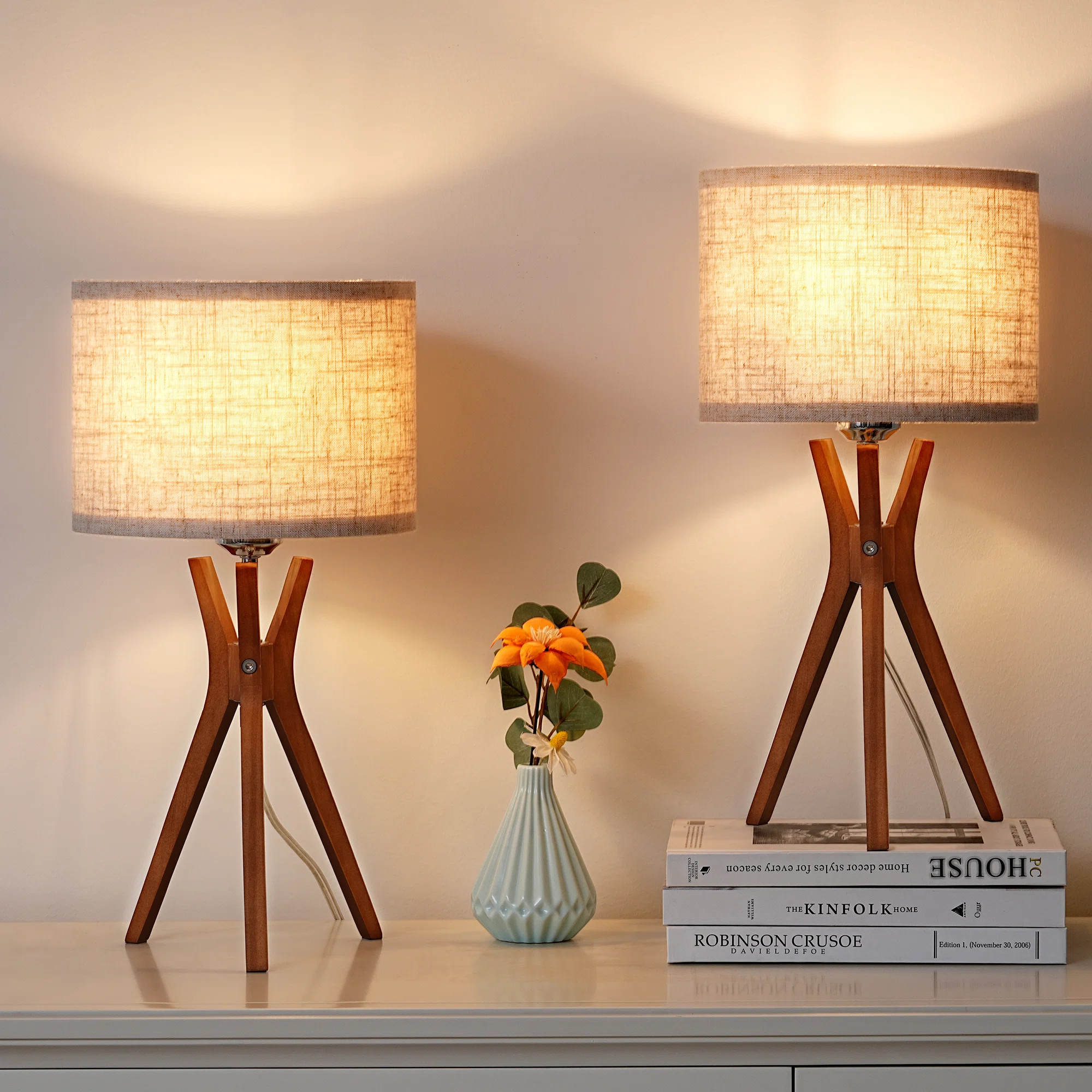 Solid Wood Tripod Lamp (Set of 2) | Wayfair North America