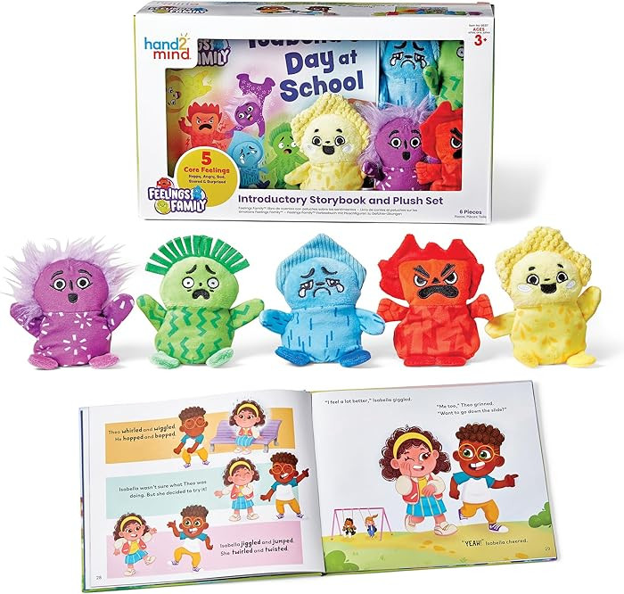hand2mind Feelings Family Introductory Storybook and Plush Set, Toddler Emotions Books, Calm Down... | Amazon (US)