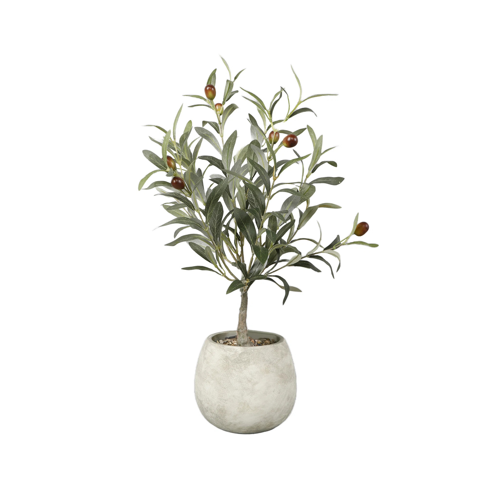 Kirby 21.25'' Faux Olive Tree Tree in Cement Planter | Wayfair North America