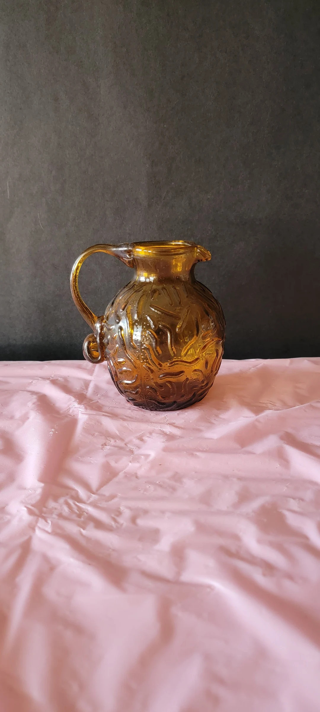 Vintage Orange Art Glass Textured Vinegar Dispenser Small - Etsy | Etsy (US)