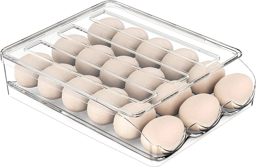 Large Capacity Egg Holder for Refrigerator, Egg Fresh Storage Box for Fridge, Egg Storage Contain... | Amazon (US)