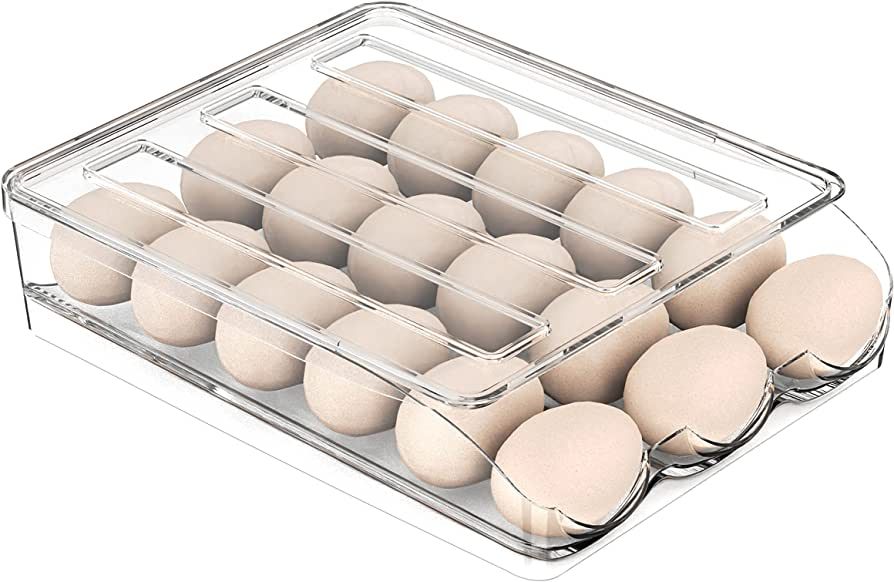 Large Capacity Egg Holder for Refrigerator, Egg Fresh Storage Box for Fridge, Egg Storage Contain... | Amazon (US)