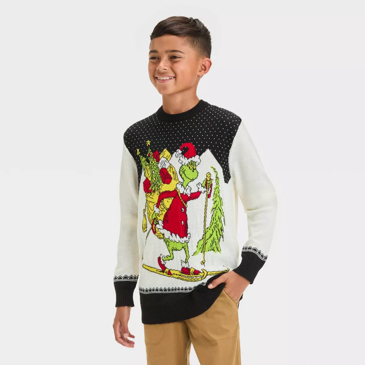 Boys' The Grinch Holiday Sweater - Ivory | Target