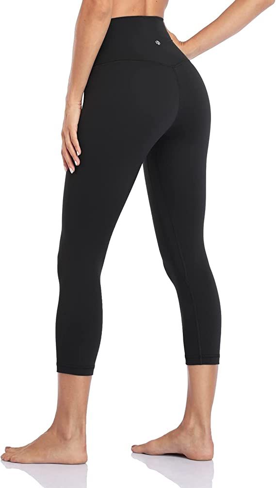 HeyNuts Essential High Waisted Yoga Capris Leggings, Tummy Control Workout Cropped Pants 21'' | Amazon (US)