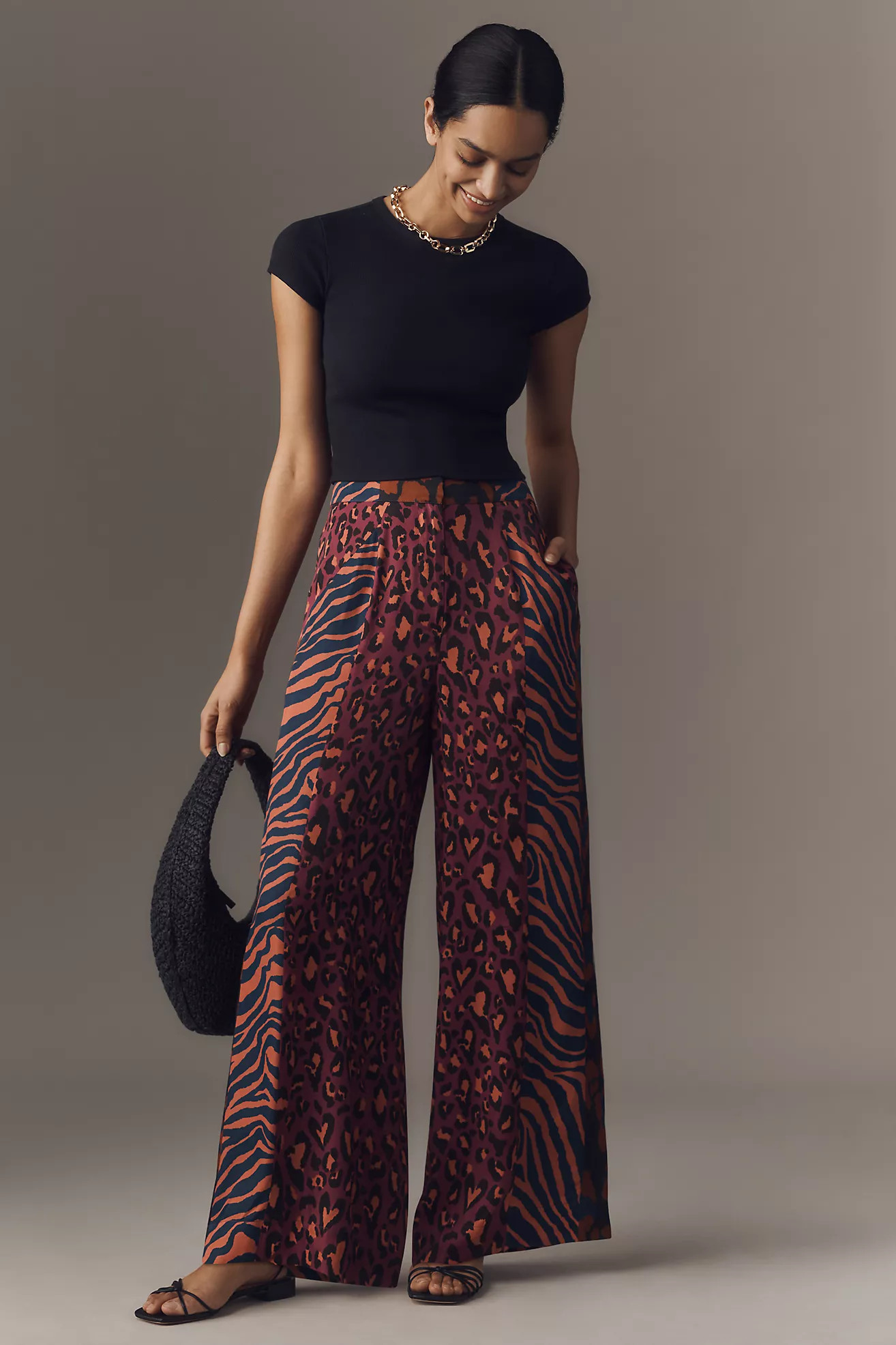 Farm Rio x Anthropologie Mixed-Print Wide-Leg Pants | Anthropologie (US)