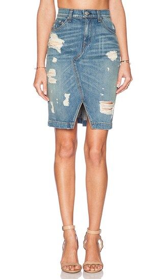 rag & bone/JEAN Denim Skirt in Shredded | Revolve Clothing