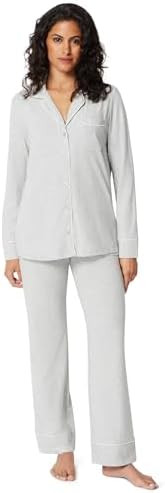Amazon Essentials Women's Long Sleeve Cotton Modal Pajama Set, Loungewear with Full-Length Bottom | Amazon (US)