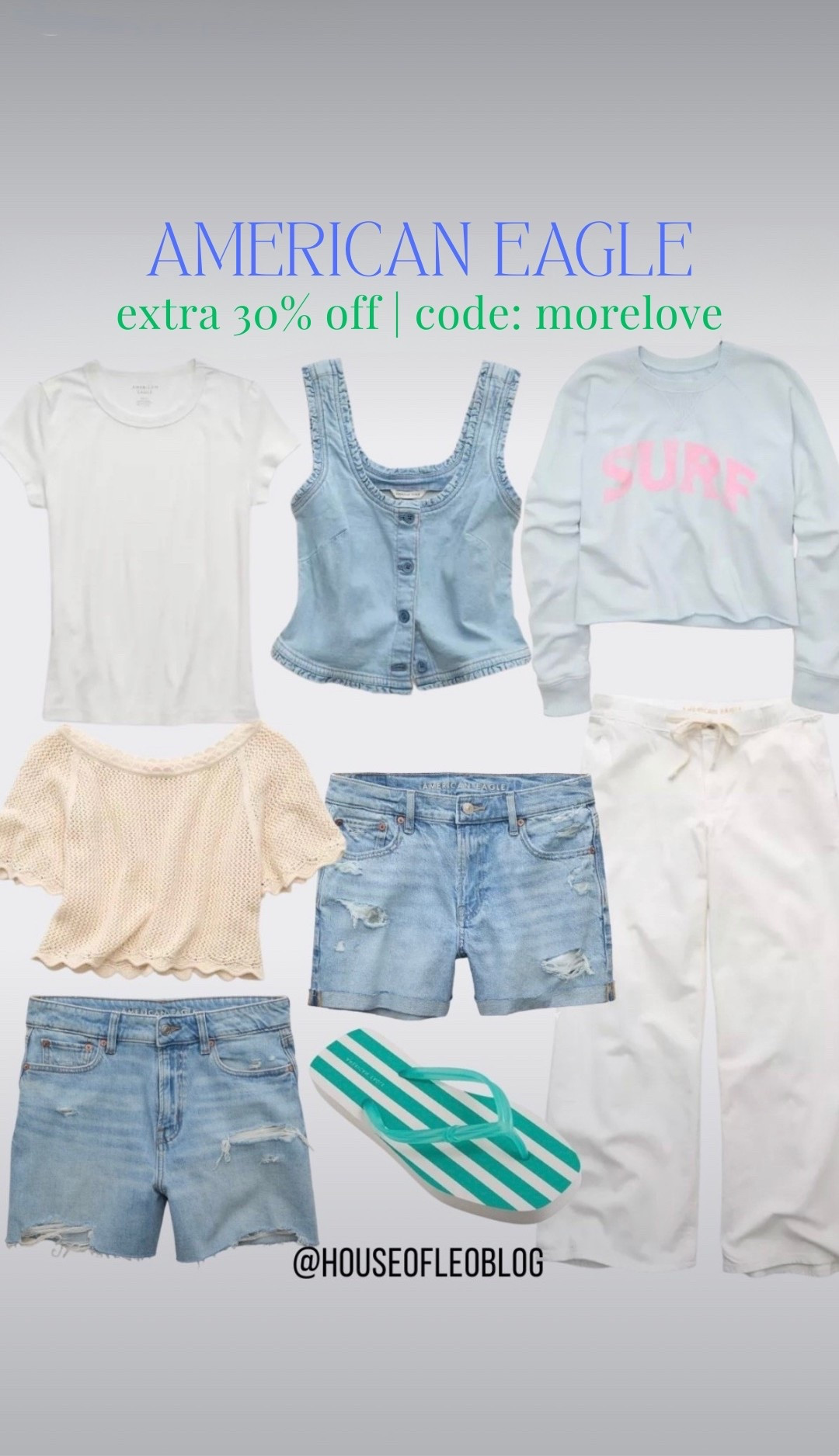 Extra 30% off w/code MORELOVE at American Eagle. Or extra 35% off when you purchase American Eagle and Aerie

#LTKSaleAlert