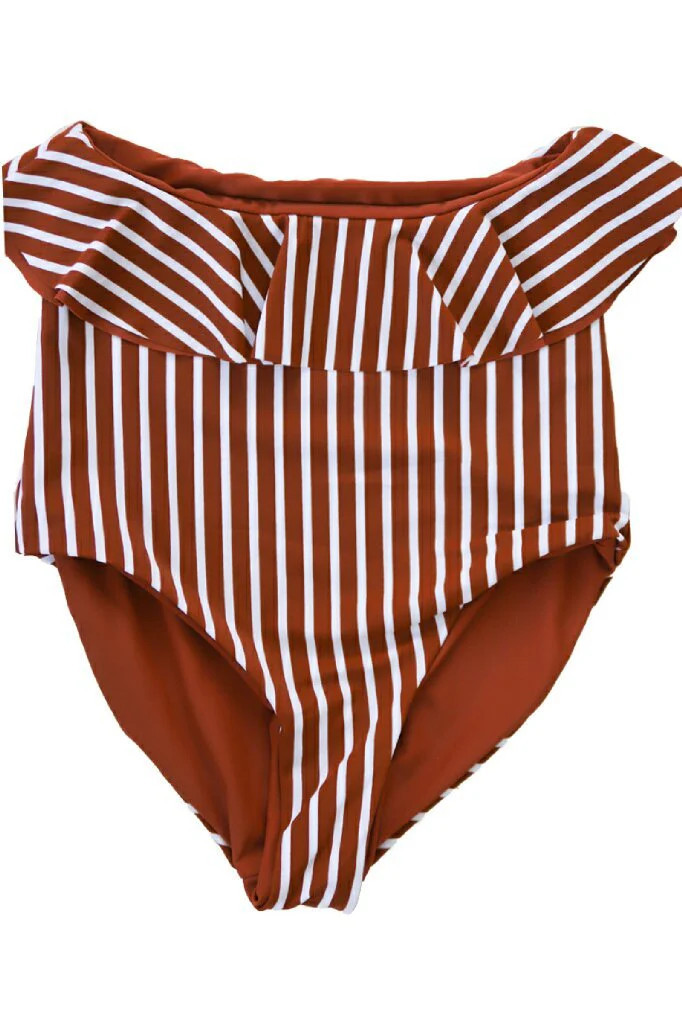 Cabana Reversible Bottoms |  Sienna & Stripes | Final Sale Small | Coral Reef Swim