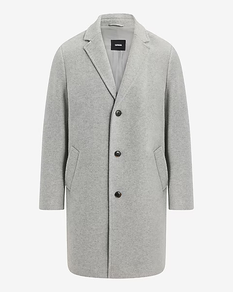 Light Gray Brushed Knit Topcoat | Express
