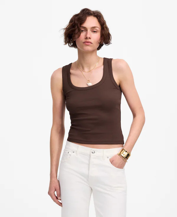 (Re)generative Cotton Ribbed Scoopneck Tank | Madewell | Madewell