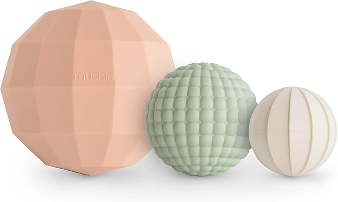 mushie Silicone Nesting Spheres Sensory Toy (Blush) | Amazon (US)