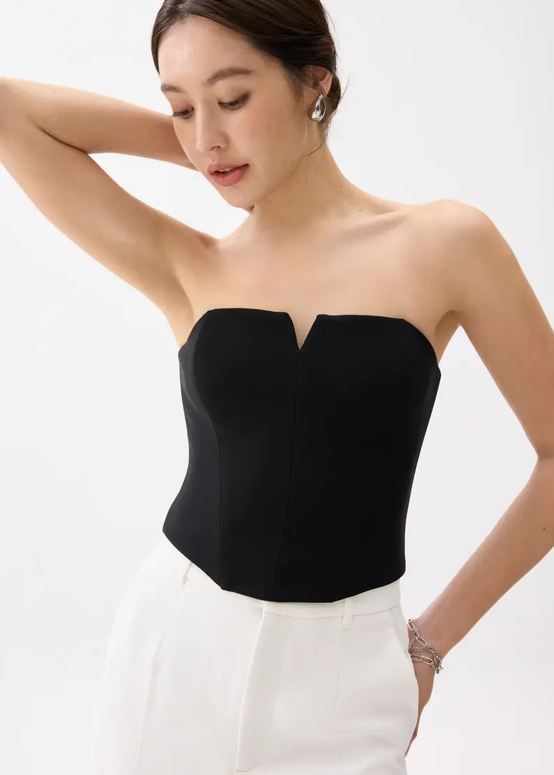 Jia Notched Bustier Top | Love, Bonito USA