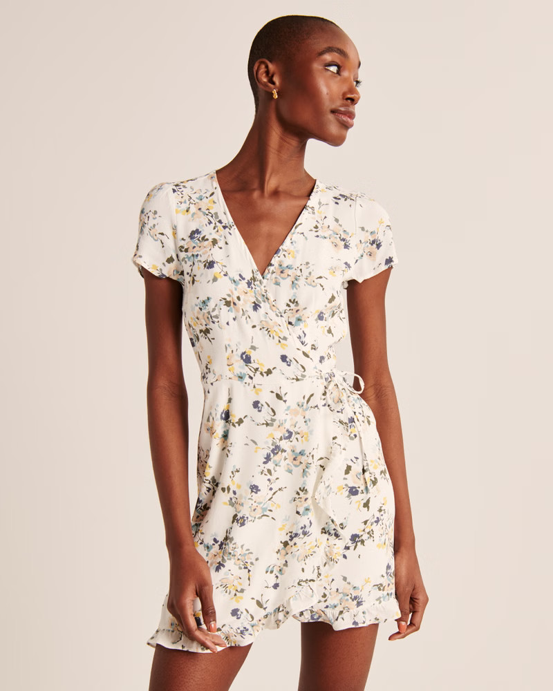 Ruffle Wrap Mini Dress | Abercrombie & Fitch (US)