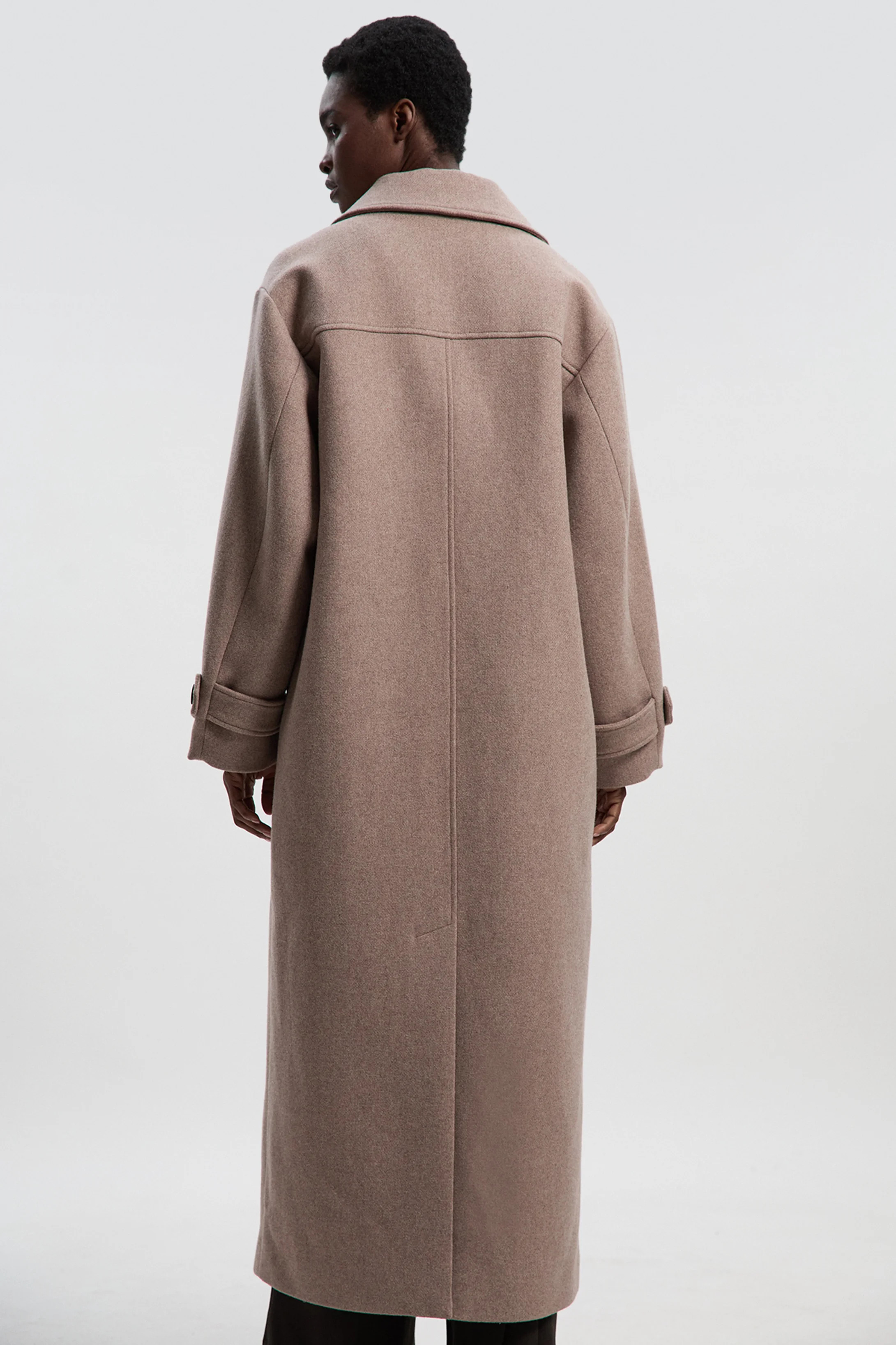 Wool Oversized Double Breasted Tailored Midi Coat | Karen Millen UK + IE + DE + NL