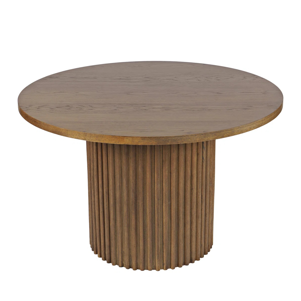 Helina Round Mid-Century Modern Fluted Pedestal Base Dining Table | Wayfair North America