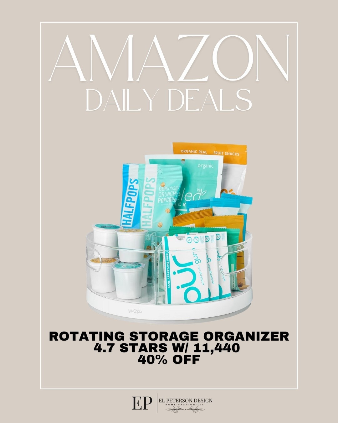 Amazon Daily Deals 
Rotating storage organizer 

#LTKSaleAlert #LTKHome #LTKFindsUnder50
