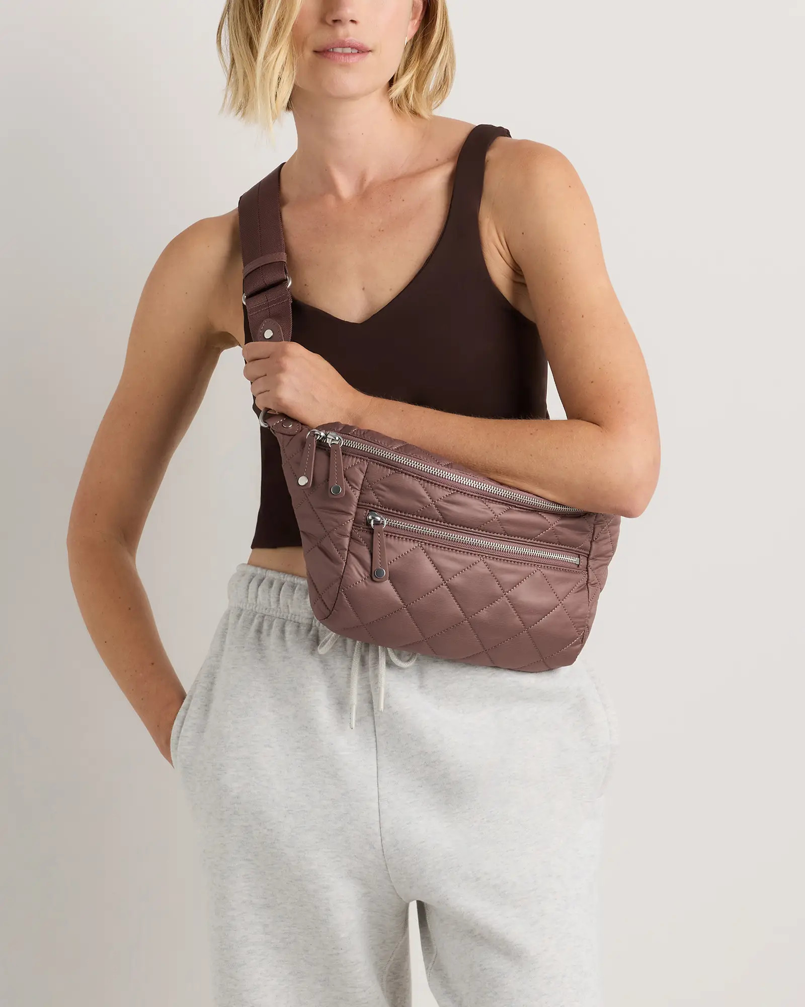Transit Quilted Sling Bag in Black | Quince