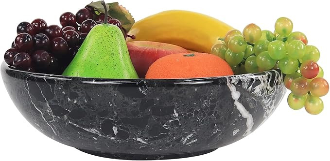 Radicaln Marble Fruit Bowl 10' Black Handmade Fruit and Vegetable Storage Bowl for Kitchen Décor... | Amazon (CA)
