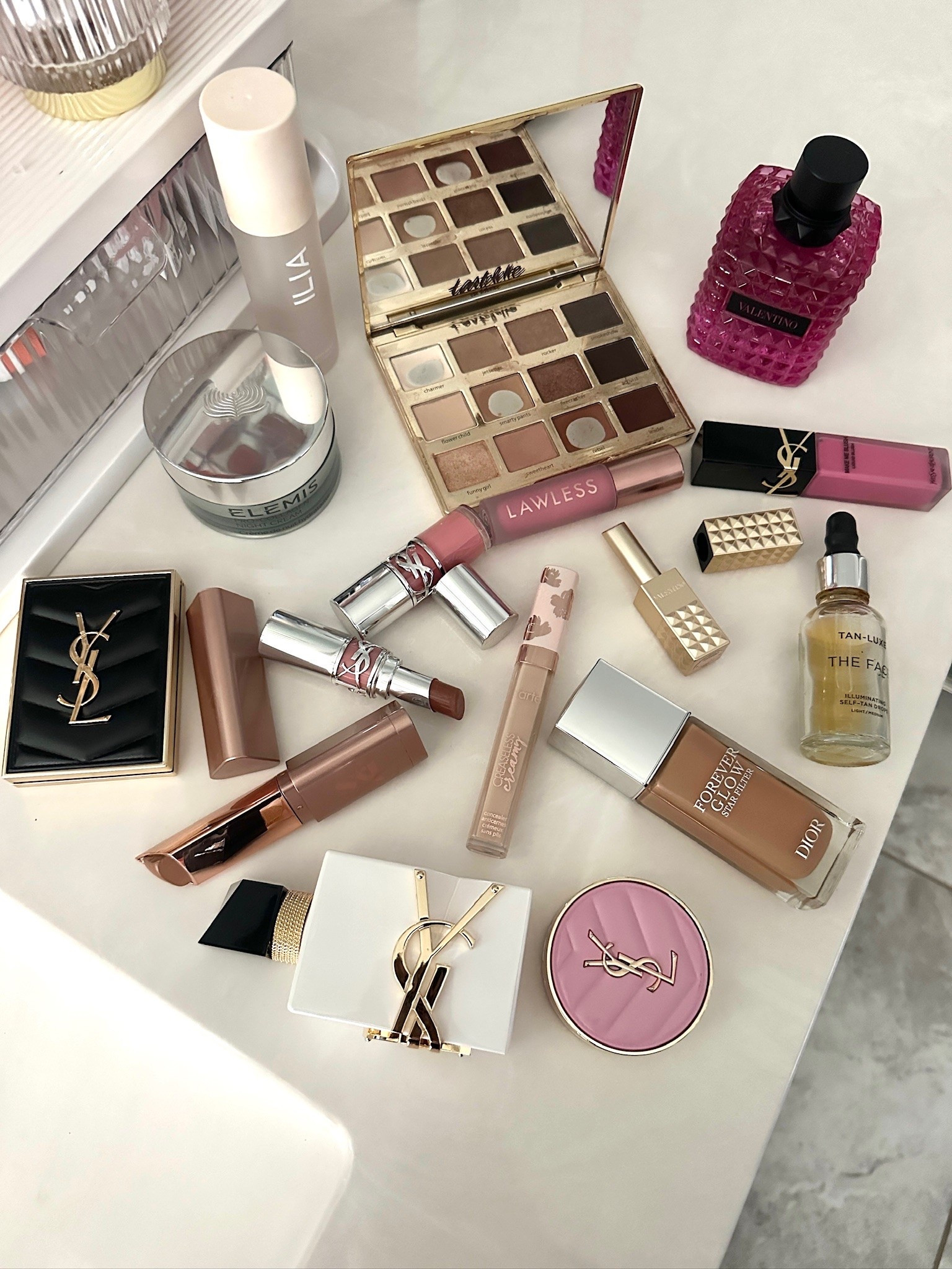 Sharing some of my fave luxe beauty products that I use everyday! My current fave lipgloss from Lawless is included! I love all of the YSL beauty products (blush, eyeshadow, lipstick, lipgloss, and perfume) and also the Valentino products (lipstick and perfume) | have! I also am obsessed with the Dior star filter and the LYS contour stick!

Cannot forget Tan Luxe for tanning! Elemis skincare is my fave and the llia products seller amazing too! Also cannot forget my go to Tarte products! All linked⬆️

@dior
#Itkcreator #beauty #salealert #sephora #skincare #makeup #luxe
#YSL #valentino #LYS #tarte #dior #tanluxe
#LTKWatchNow