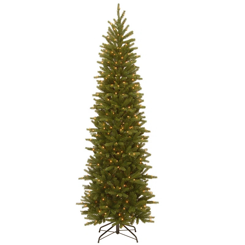 The Holiday Aisle® Grande Fir Pencil Slim Tree with Clear Lights | Wayfair North America