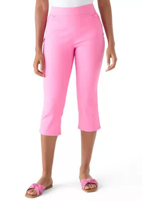 Kim Rogers Women's Relaxed Fit Capri Pants, Pink, 12 | Belk