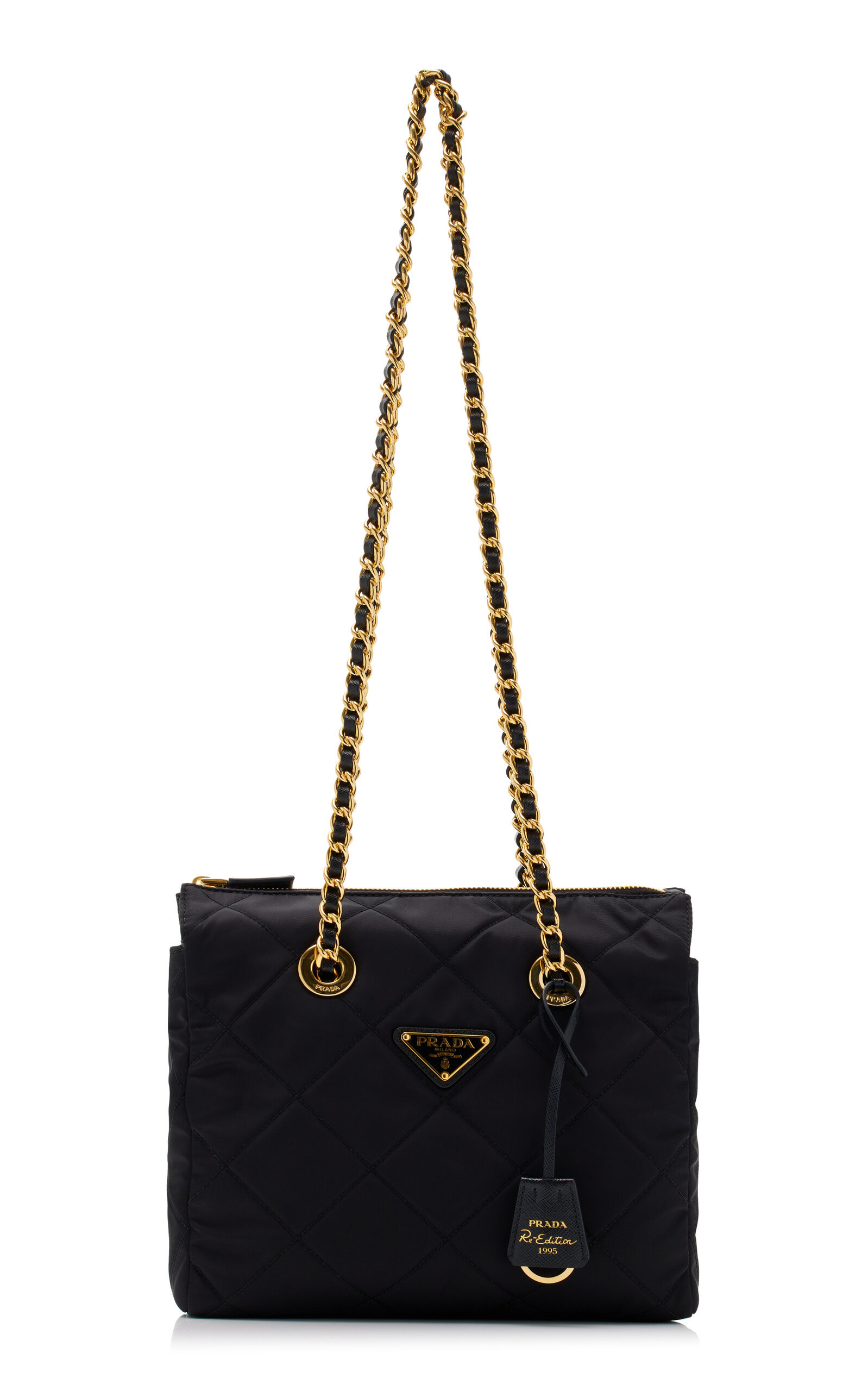 Prada - Small Re-Edition 1995 ChaÃ®ne Re-Nylon Tote Bag - Black - OS - Moda Operandi | Moda Operandi (Global)