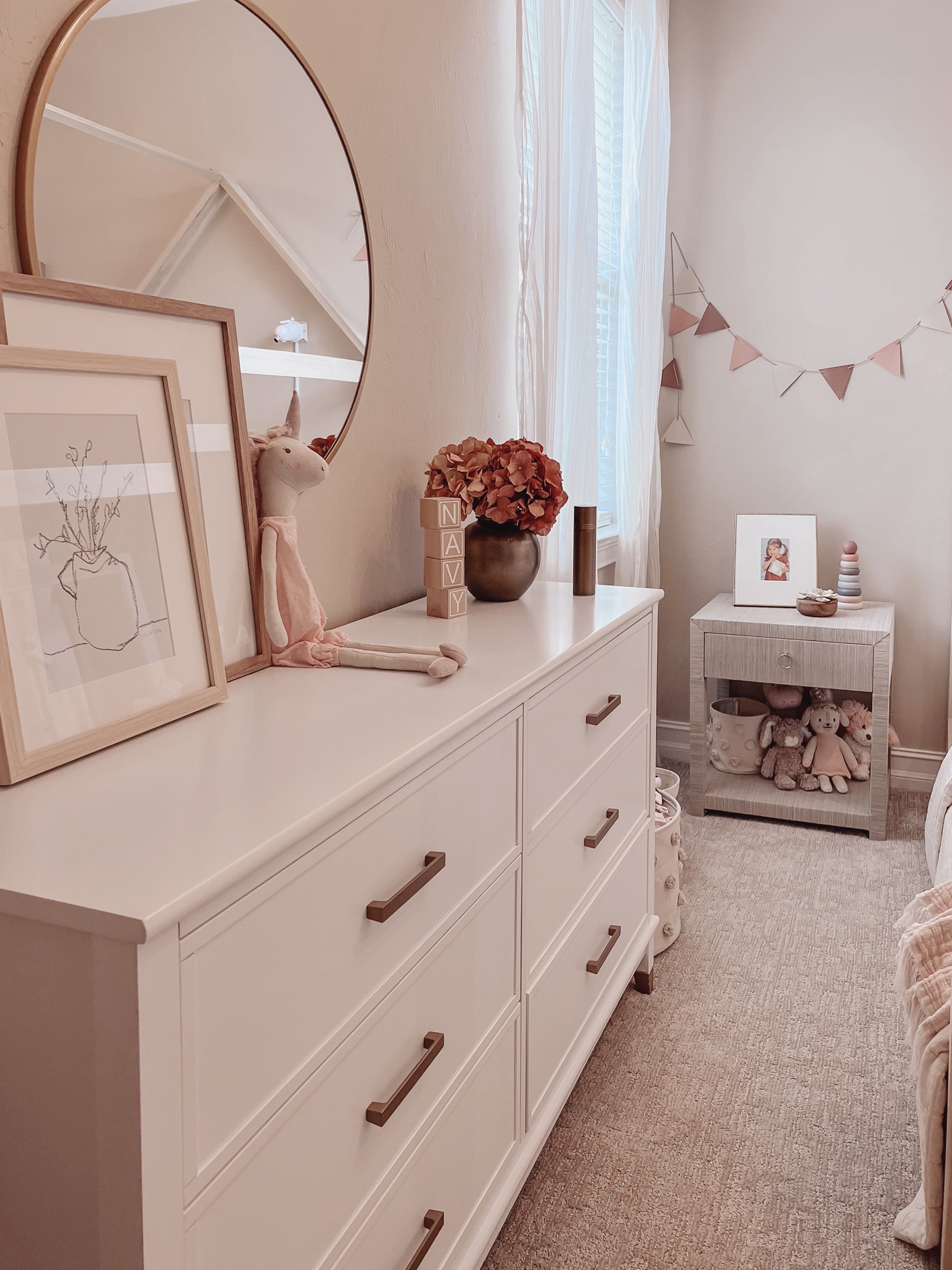 Nursery, Girls nursery, Girls room, bedroom, kids room, kids decor, Little girls room, bed, nightstand, home decor, neutral decor. 

#LTKhome #LTKkids